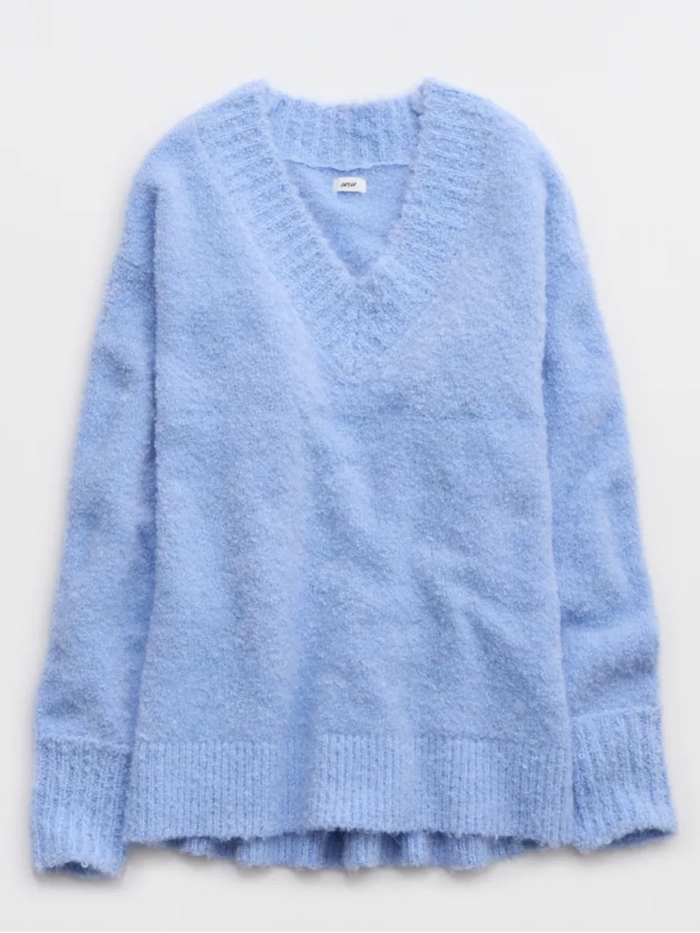 aerie Teddy Boucle Sweater - Ocean Sky